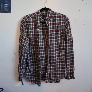 💋Green and Purple Plaid Button Down Shirt